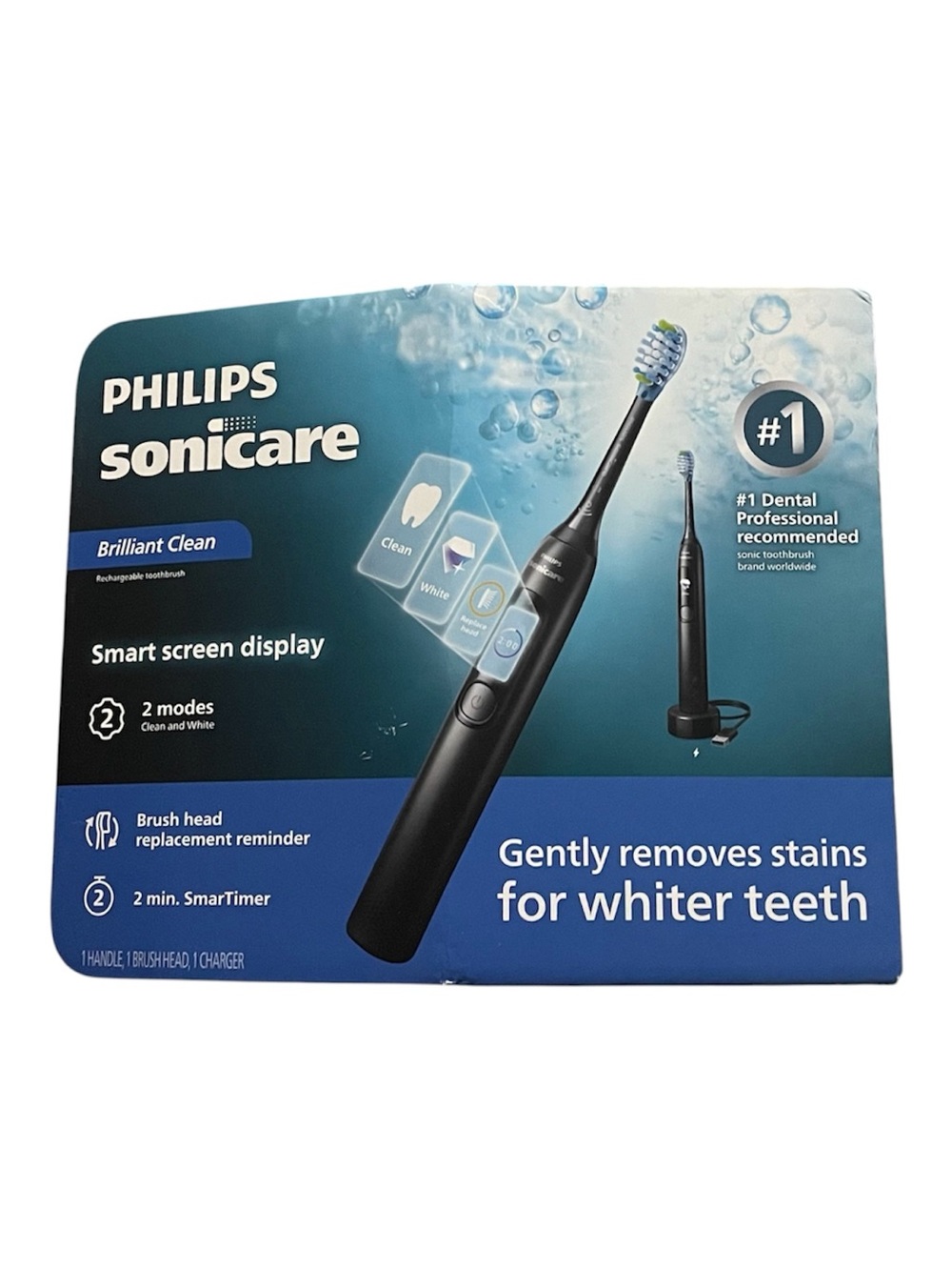 Philips Sonicare Brilliant Clean Rechargeable Electric Toothbrush Black NIB